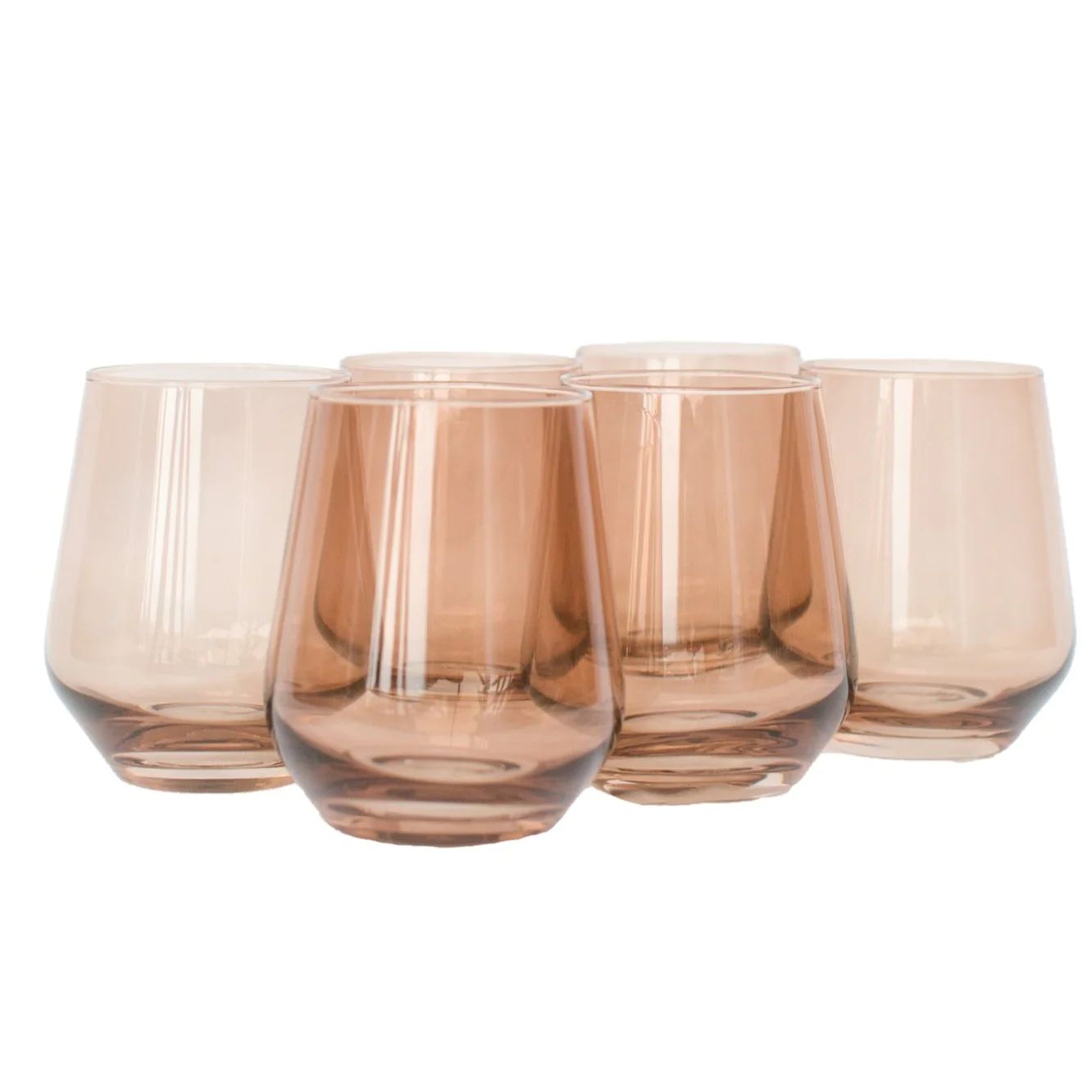 Estelle Colored Glass, Stemless Wine, Set of 6 | Smith's of Dublin