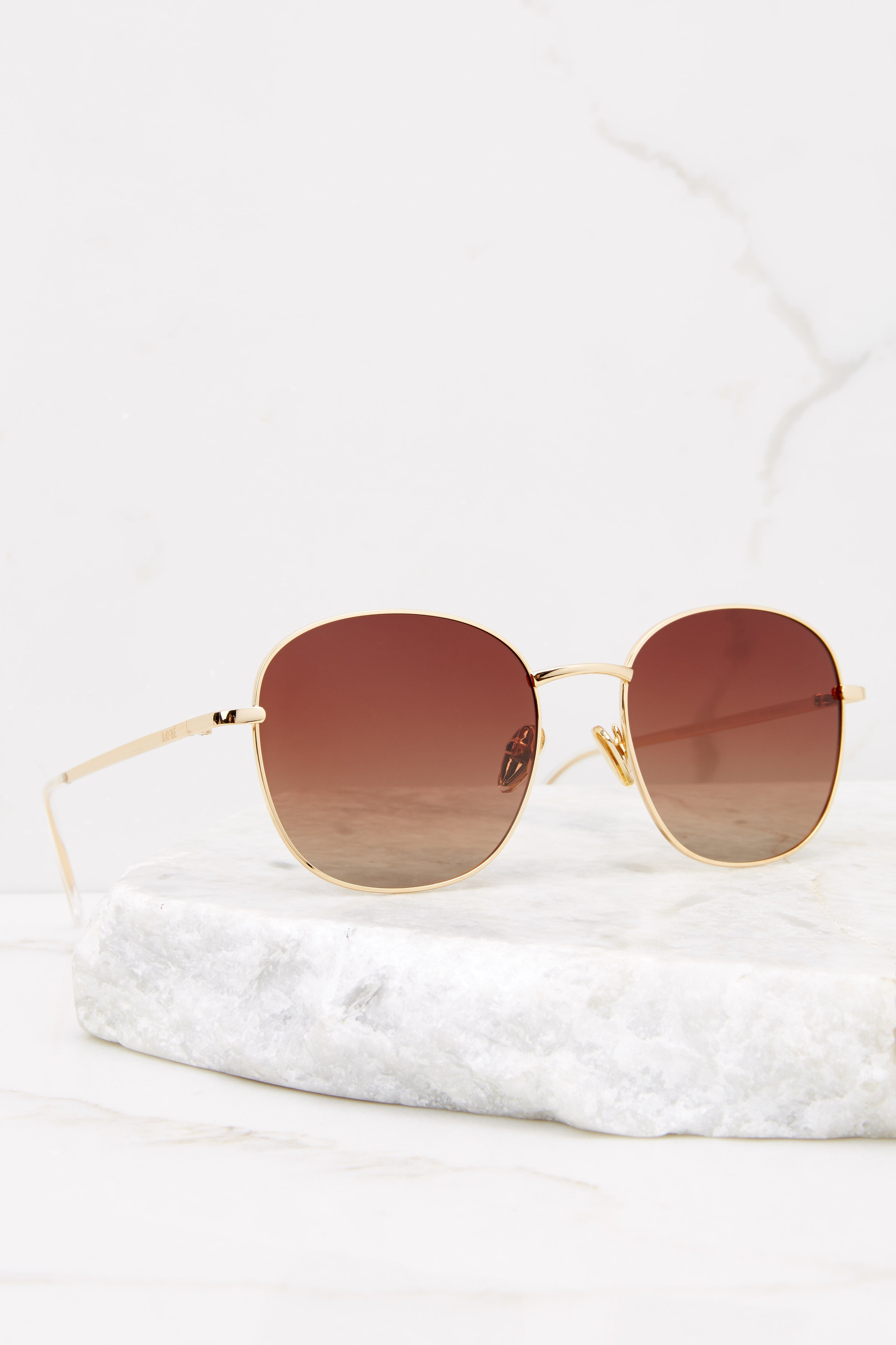 Brinkley Gold Brown Fade Sunglasses | Red Dress 