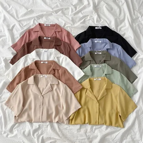 Miruku - Plain Short-Sleeve Blouse | YesStyle Global