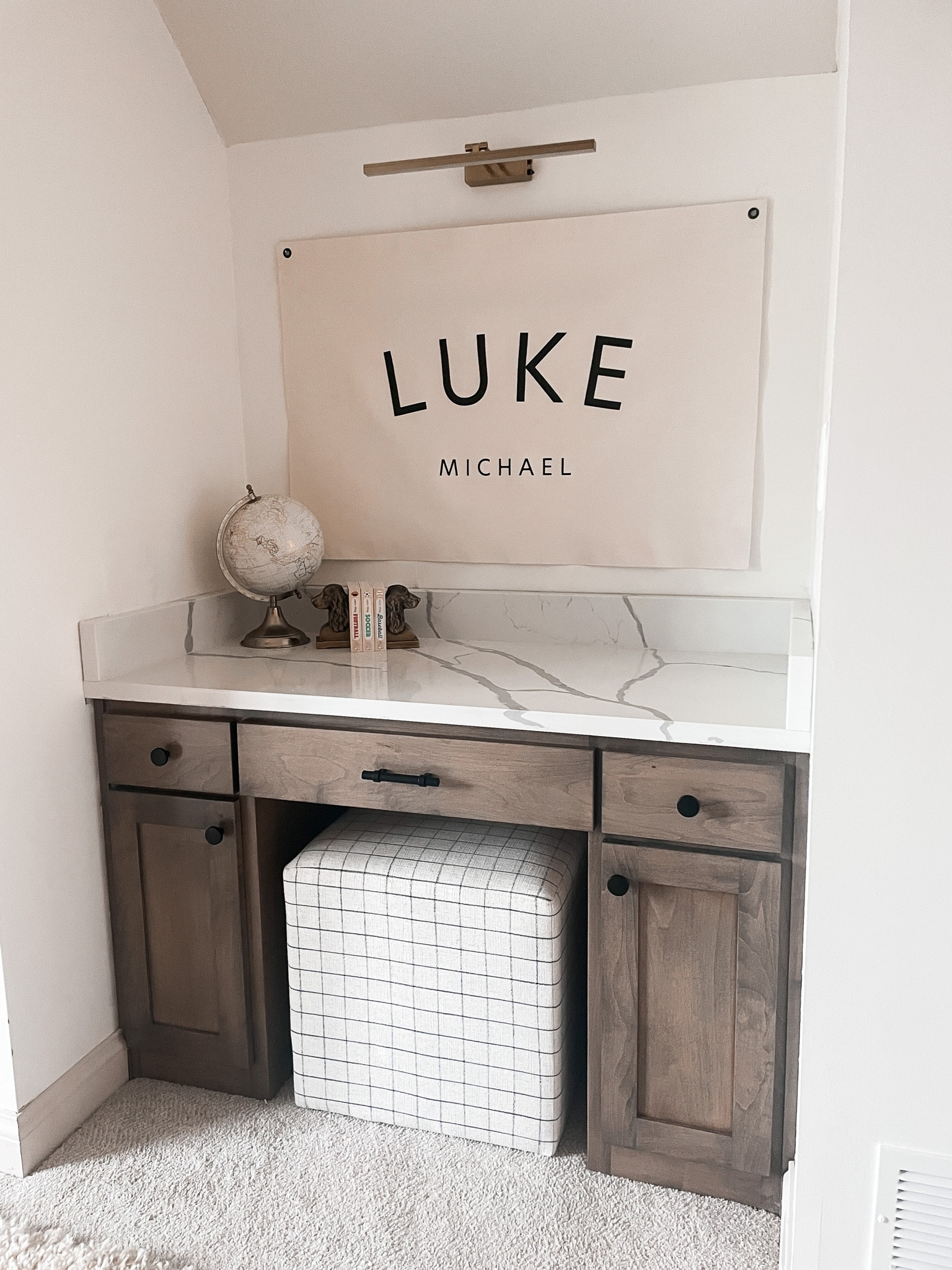 Boy’s bedroom desk! 

Boy bedroom, desk, cube, picture light, dog bedroom, windowpane plaid, baby name canvas flag 

#LTKfamily #LTKbaby #LTKhome