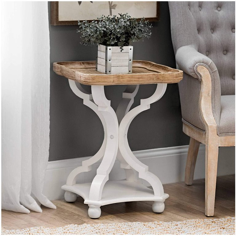 COZAYH Rustic Farmhouse Cottage core Accent End Table, Natural Tray Top Side Table Nightstand for... | Walmart (US)