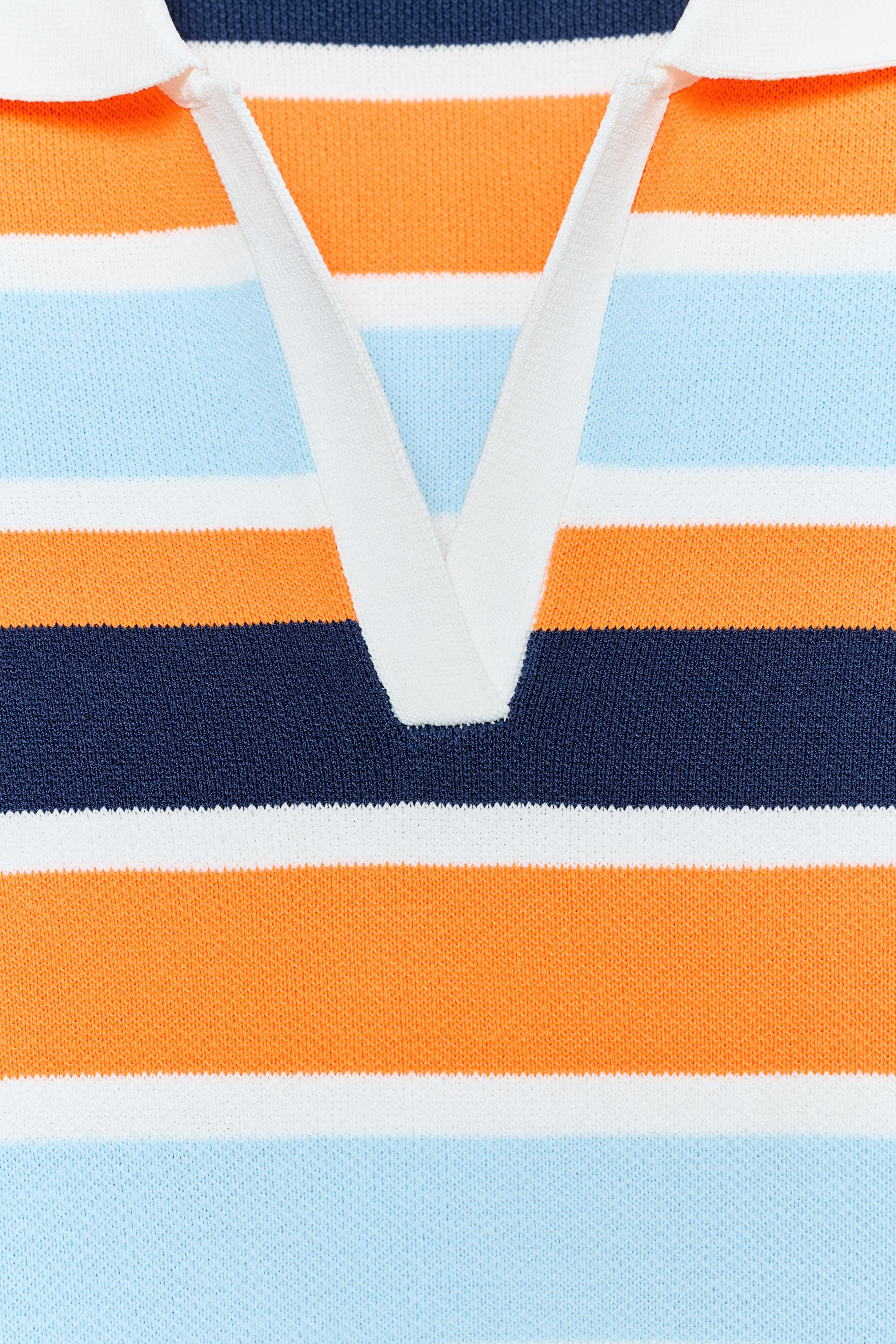 STRIPED KNIT POLO DRESS | Zara US