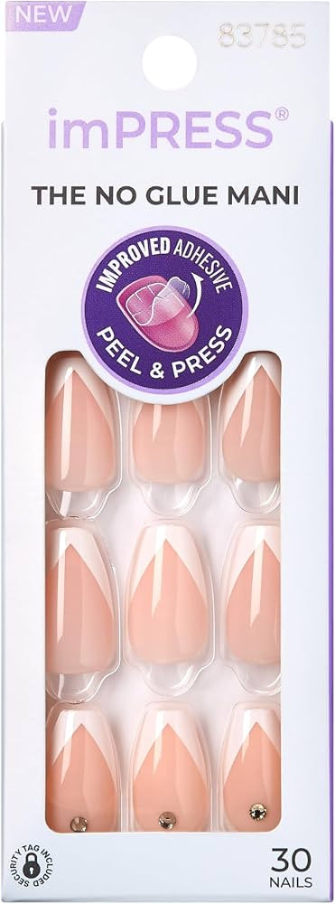 imPRESS KISS Press-On Manicure, Nail Kit, PureFit Technology, Medium Length Press-On Nails, 'So F... | Amazon (US)