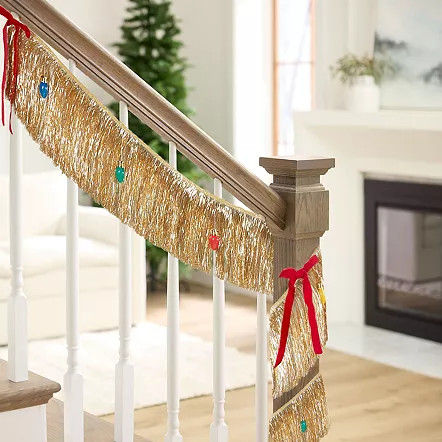 St. Nicholas Square® Metallic Tinsel Fringe Garland with Bows, Multi | Kohl's