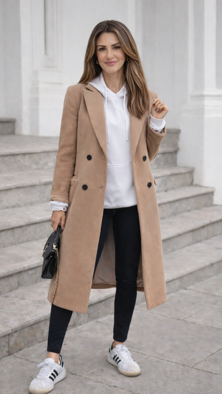 Camel coat season is officially here 🤎✨

Layered over a crisp white hoodie with sleek black pants and classic Adidas — effortless, elevated, and ready for wherever the day takes you. Tap to shop the full look on my LTK!

#LTK #LTKStyle #LTKFinds #LTKIt #LTKUnder100

#LTKActive #LTKdayinmylife #LTKPlusSize