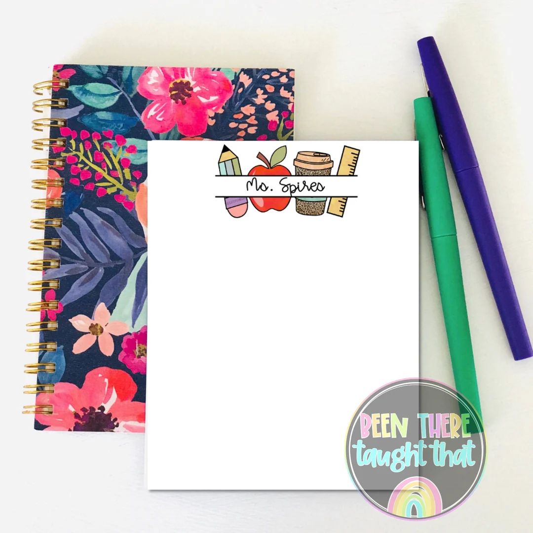 Teacher Gift Cute Teacher Gift Personalized Teacher Notepad - Etsy | Etsy (US)