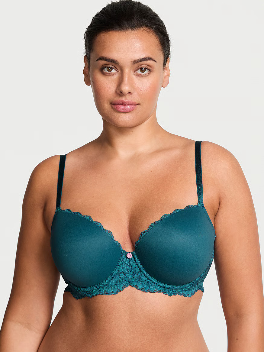 Buy Smooth & Lace Lightly Lined Demi Bra, Sangria Red - Order Bras online - Victoria's Secret US | Victoria's Secret (US / CA )