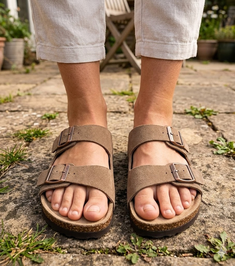 Step into these classic double-buckle cork sandals. Crafted with 100% genuine suede, a soft natural cork footbed, and memory foam arch support, they require absolutely no break-in period. Perfect for pairing with linen pants, denim, or casual dresses all summer long. 
 

 #LTKmomlife #LTKSeasonal #LTKOver40