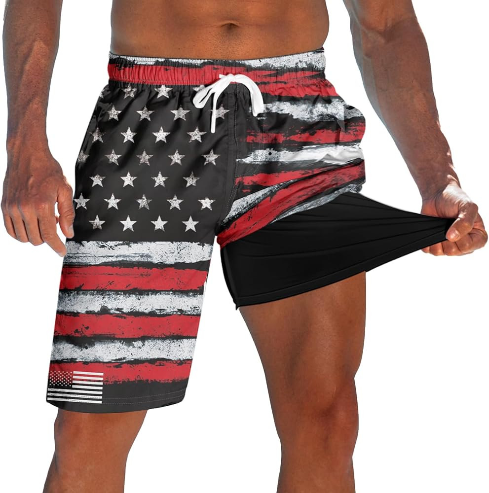 westwolf Men's Swim Trunks with Compression Liner 9" Quick Dry Board Shorts | Amazon (US)
