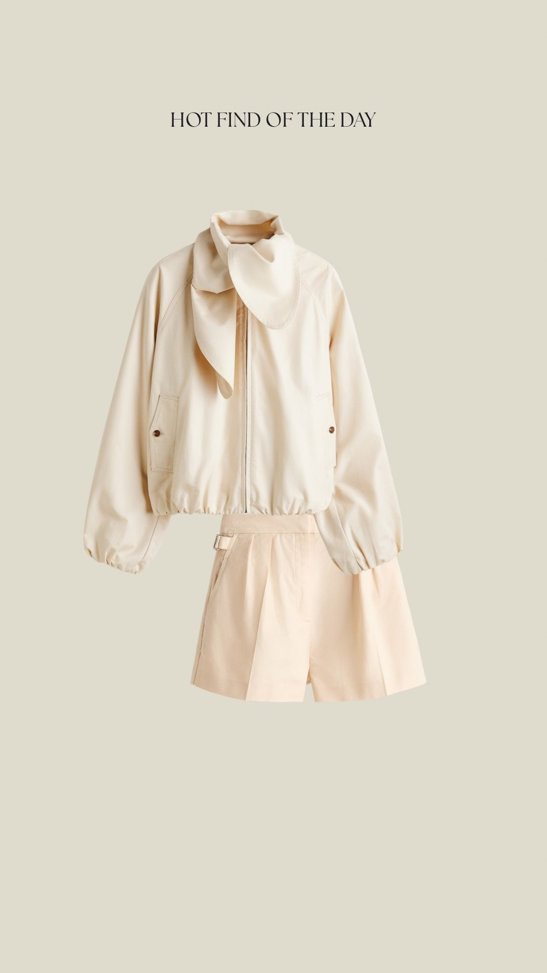 H&M matching bomber & shorts set 
(The photo makes them look different colours but it is a matching coord- just bad photography from H&M!)

H&M spring outfit 

