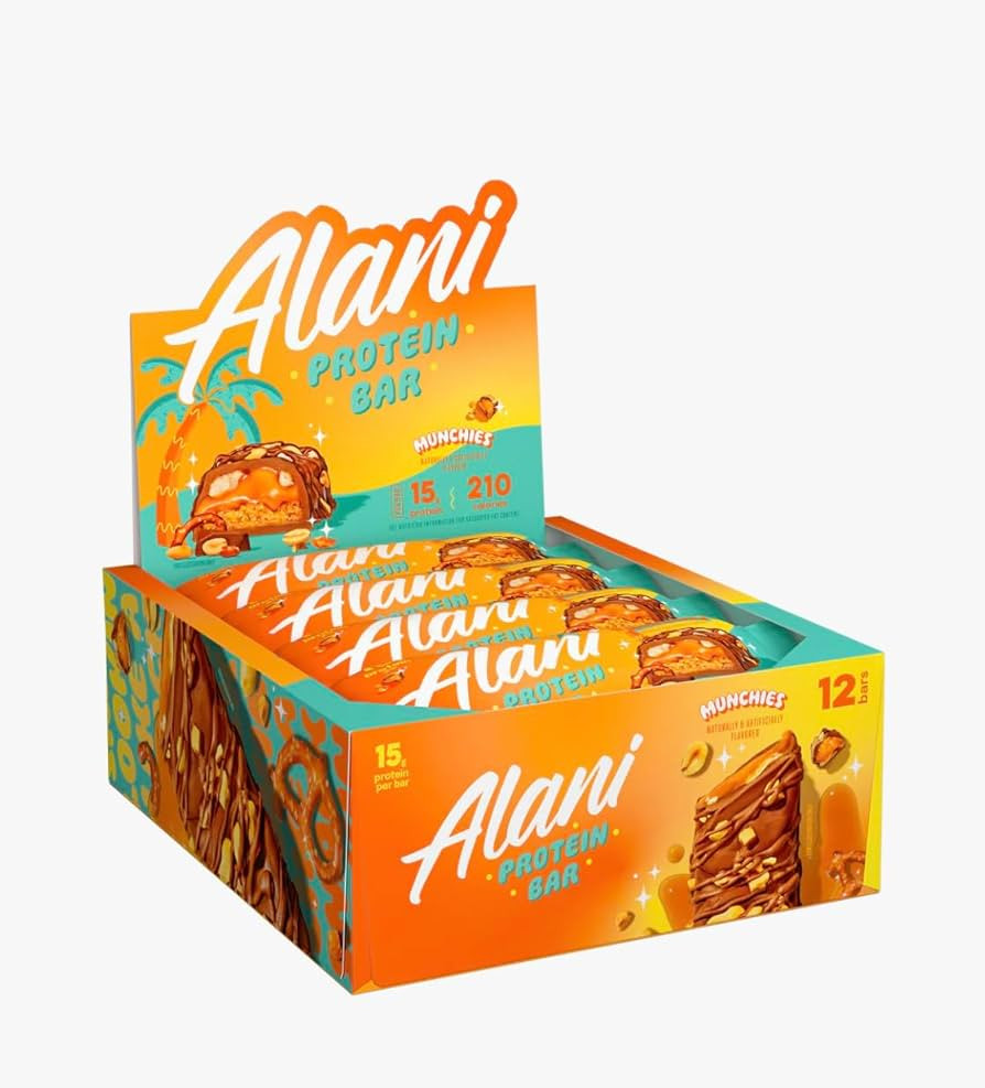 Alani Nu Protein MUNCHIES, High Protein Gluten-Free Bars, 18g Protein, Low-Sugar (6G) Low-Carb He... | Amazon (US)