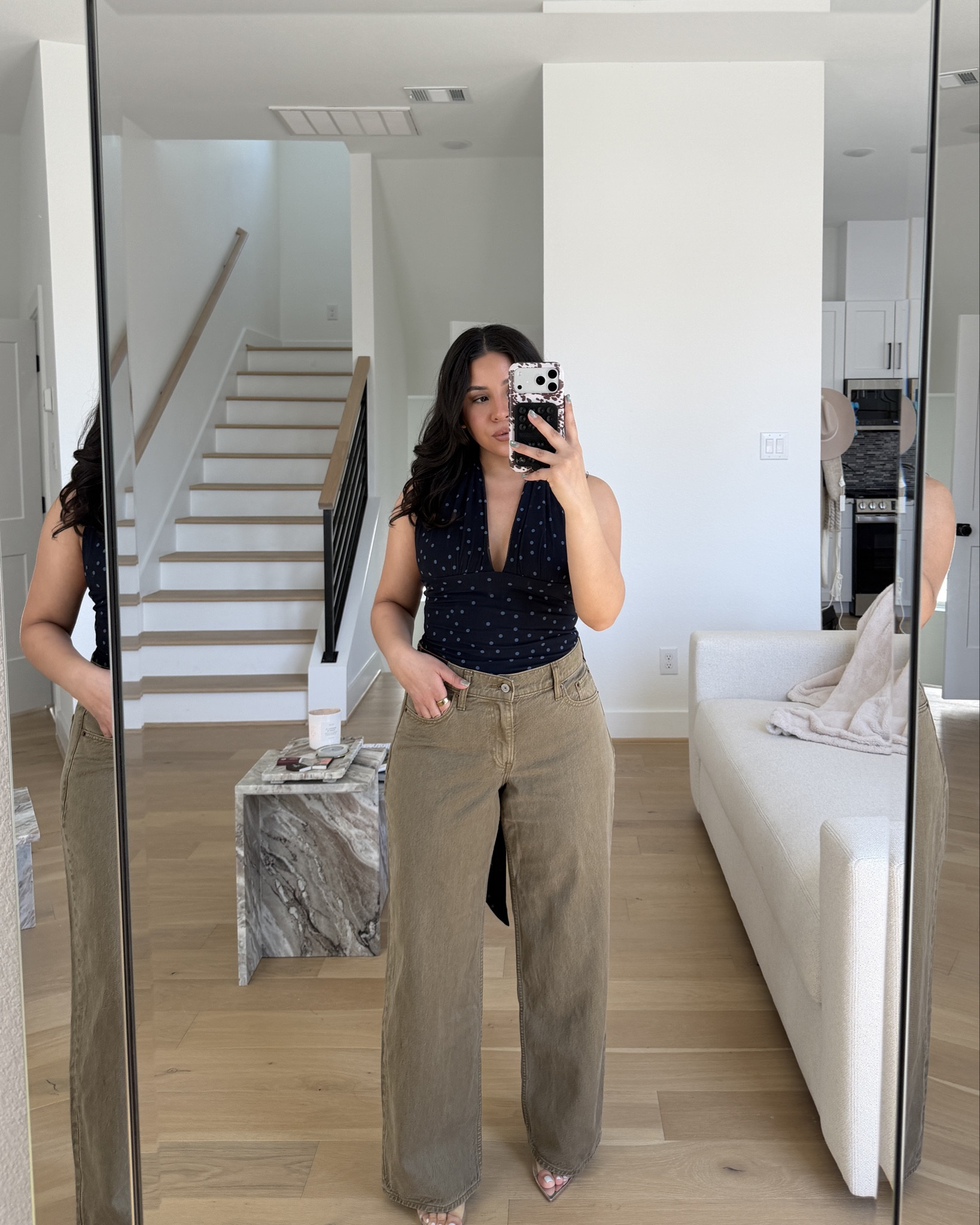 Polka dot top: small
Baggy brown jeans: 26 short 
Active top: small
Active biker shorts: small
Active jacket: small 
Grey tank: small
Light wash shorts: 26 
Patchwork denim: 26 short 
Pink cami: small
Light wash jeans: 26 short
Yellow top: 6 
Beige jeans: 26 short 

#LTKootd #LTKSaleAlert #LTKgrwm