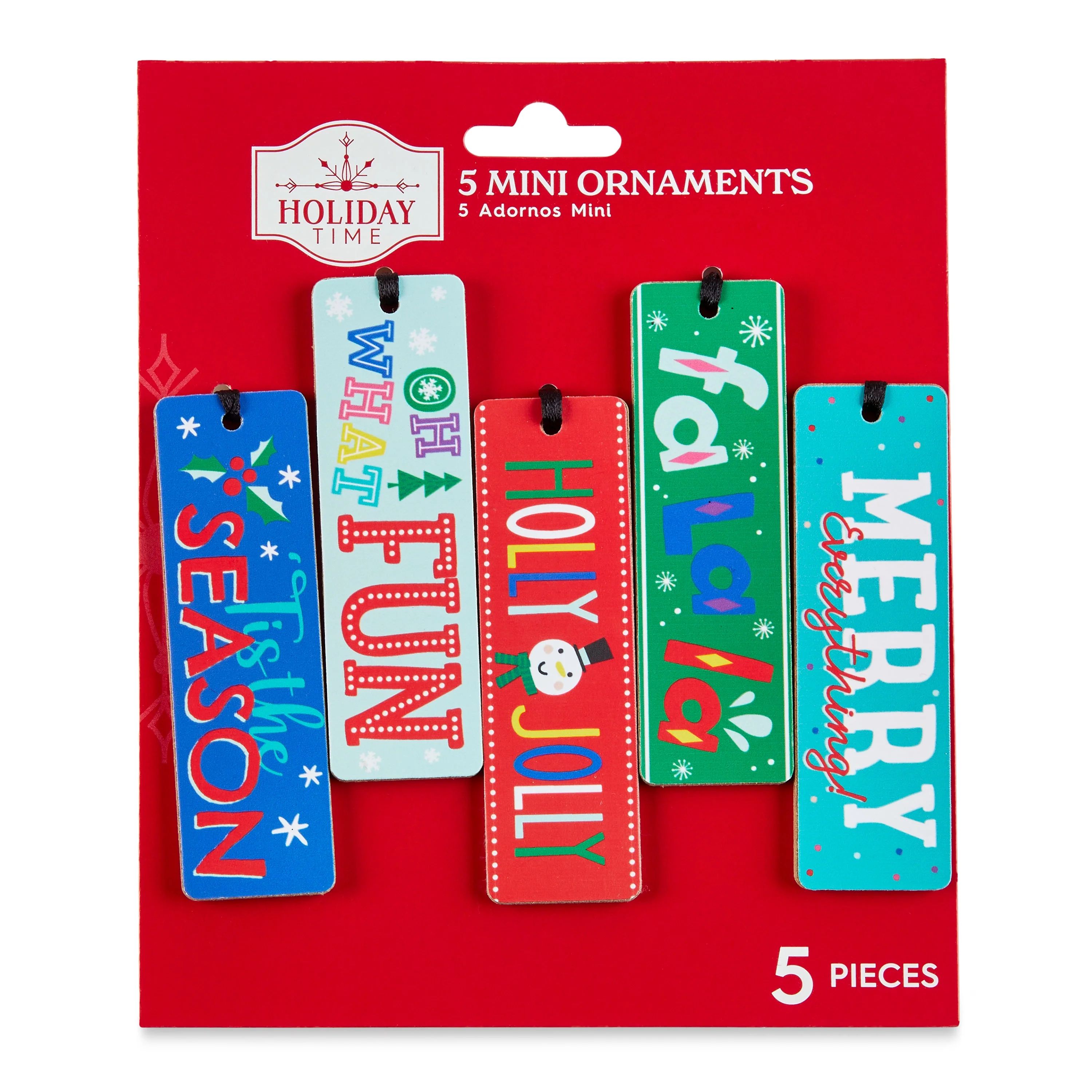 Holiday Time Mini Tag Christmas Ornaments, 6.13", 6 Count - Walmart.com | Walmart (US)