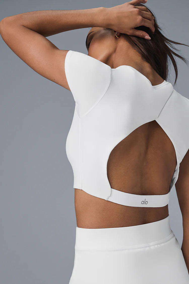 Alosoft Cropped Backspin Short Sleeve - White | Alo Yoga (US)