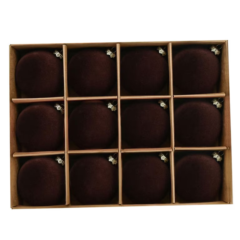 BRDFRL Velvet Christmas Balls Flocked Christmas Tree 2.36 inch Ornaments 12PCS Plastic Balls Xmas... | Walmart (US)