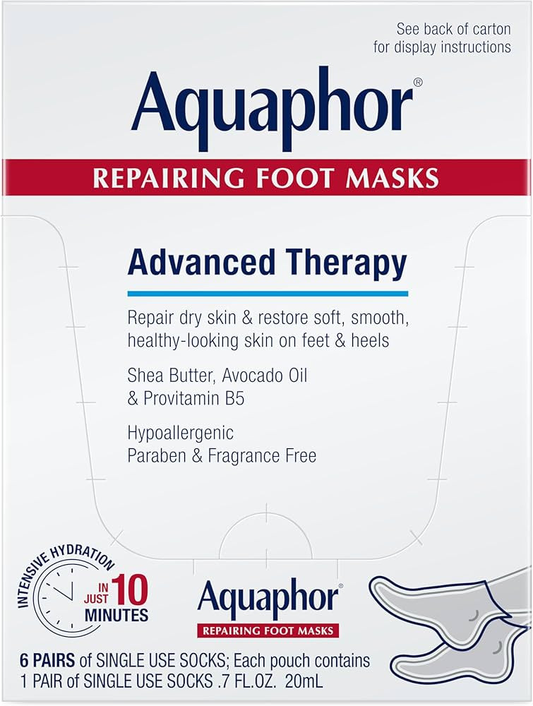 Aquaphor Repairing Foot Masks, Moisturizing Socks for Dry Feet, Hydrating Foot Care Treatment wit... | Amazon (US)