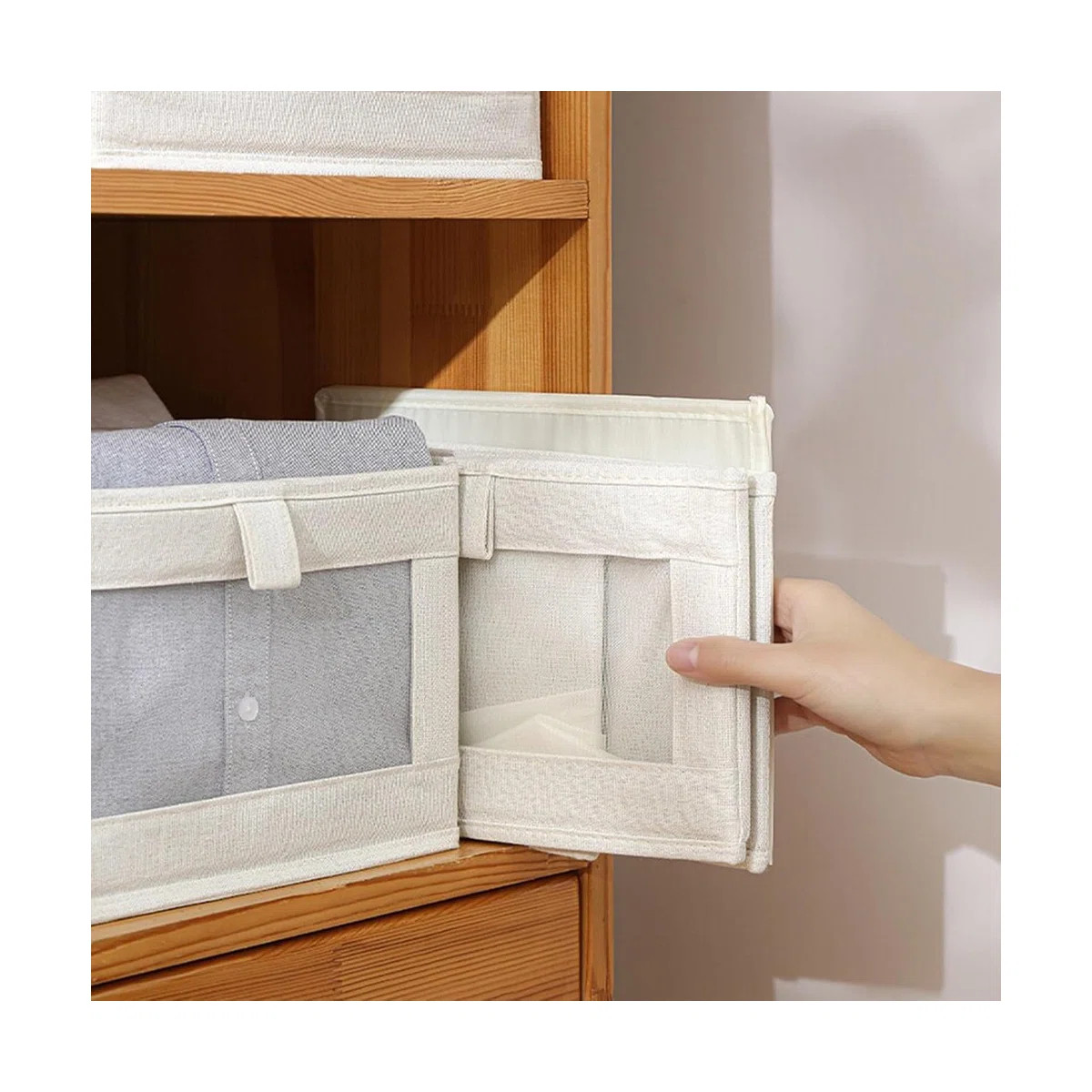 Linen Closet Organizer & Storage \u2013 4-Pack Foldable Storage Bins With Clear Window \u2013 Org... | Wayfair North America