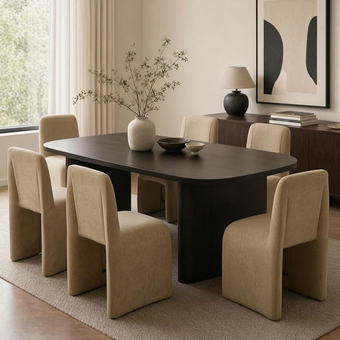 Upholstered Dining Chairs Set of 6, No Assembly Reception Chairs | Amazon (US)
