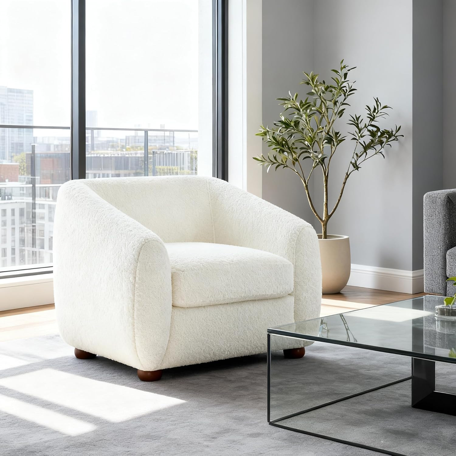 VANOMi Accent Chair for Living Room, Oversize Armchairs with Thick Cushion, Sherpa Living Room Ch... | Amazon (US)