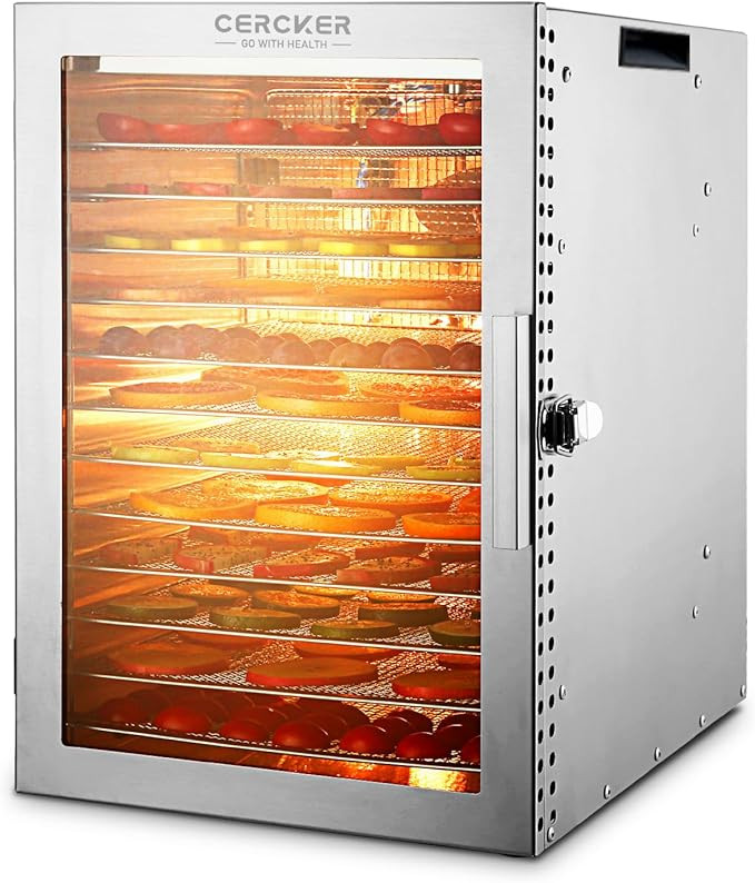 Food-Dehydrator Machine 12 Stainless Steel Trays, 10.9ft² Meat Dehydrator for Jerky, 800W Dryer ... | Amazon (US)