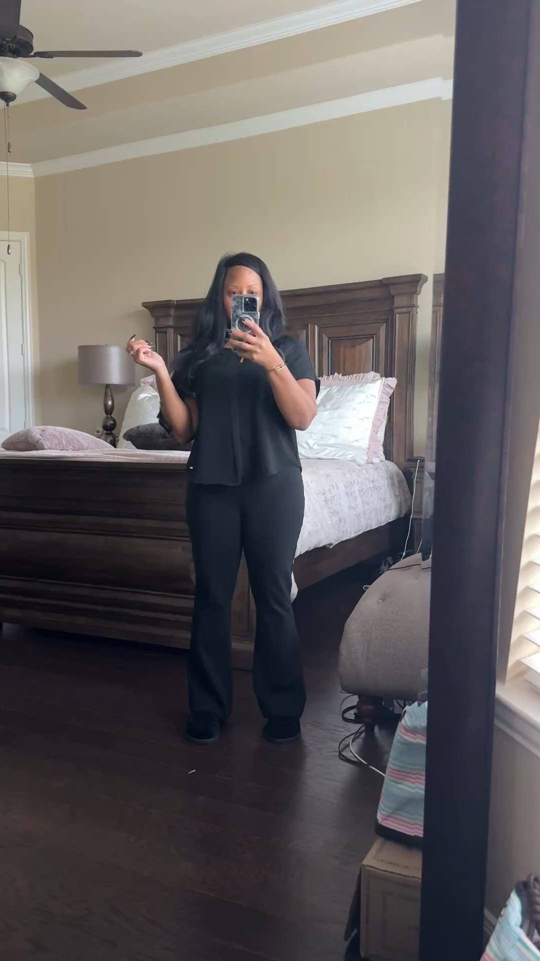 Basics black is my go to when I am sleepy #Armaniexchange top #express pants 

#LTKOver40 #LTKMidsize #LTKPetite