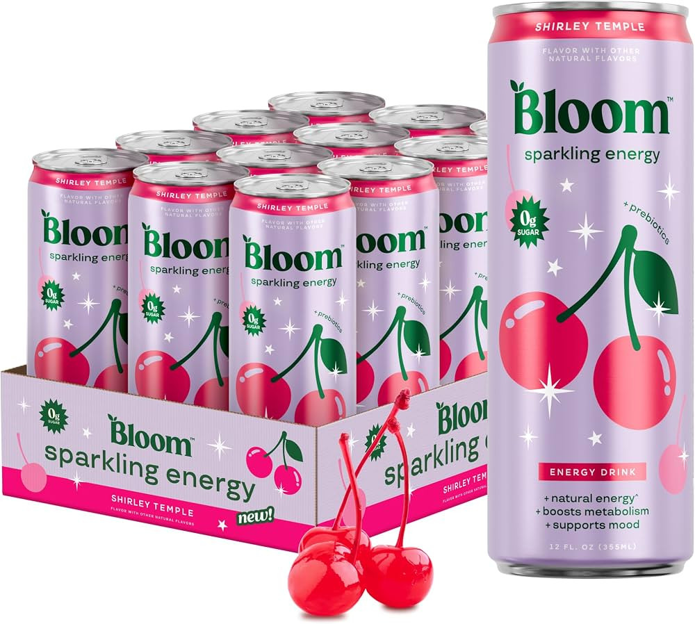 Bloom Nutrition Sparkling Energy Drink - Natural Caffeine, Zero Sugar, 180mg Caffeine - Antioxida... | Amazon (US)