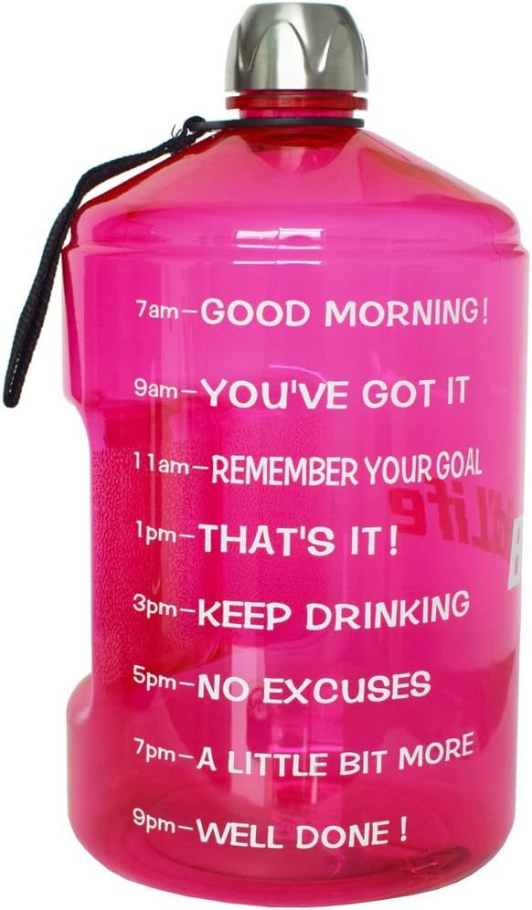 BuildLife 1 Gallon Water Bottle Motivational Fitness Workout with Time Marker/Drink More Daily/Cl... | Amazon (US)