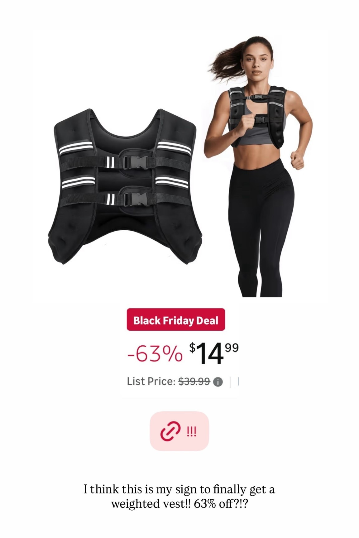 I think this is my sign to finally get a weighted vest!! 63% off?!?