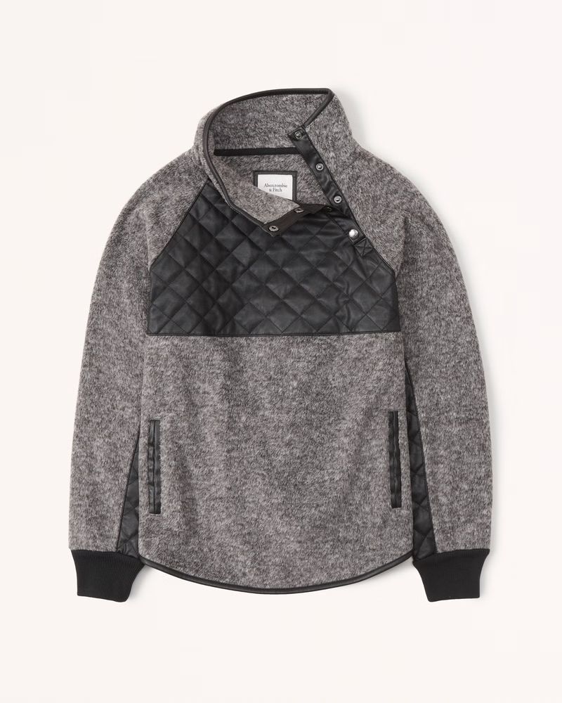 Asymmetrical Snap-Up Fleece | Abercrombie & Fitch (US)