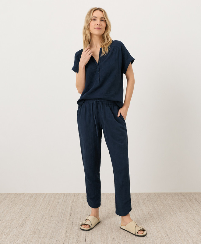 Organic Coastal Double Gauze Tapered Pull-On Pant | Pact Apparel