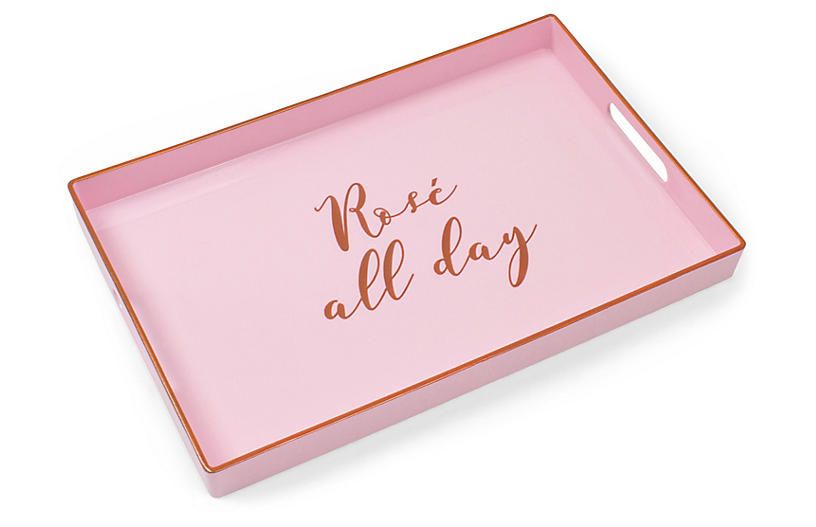 13" Rosé All Day Decorative Tray, Pink/Gold | One Kings Lane