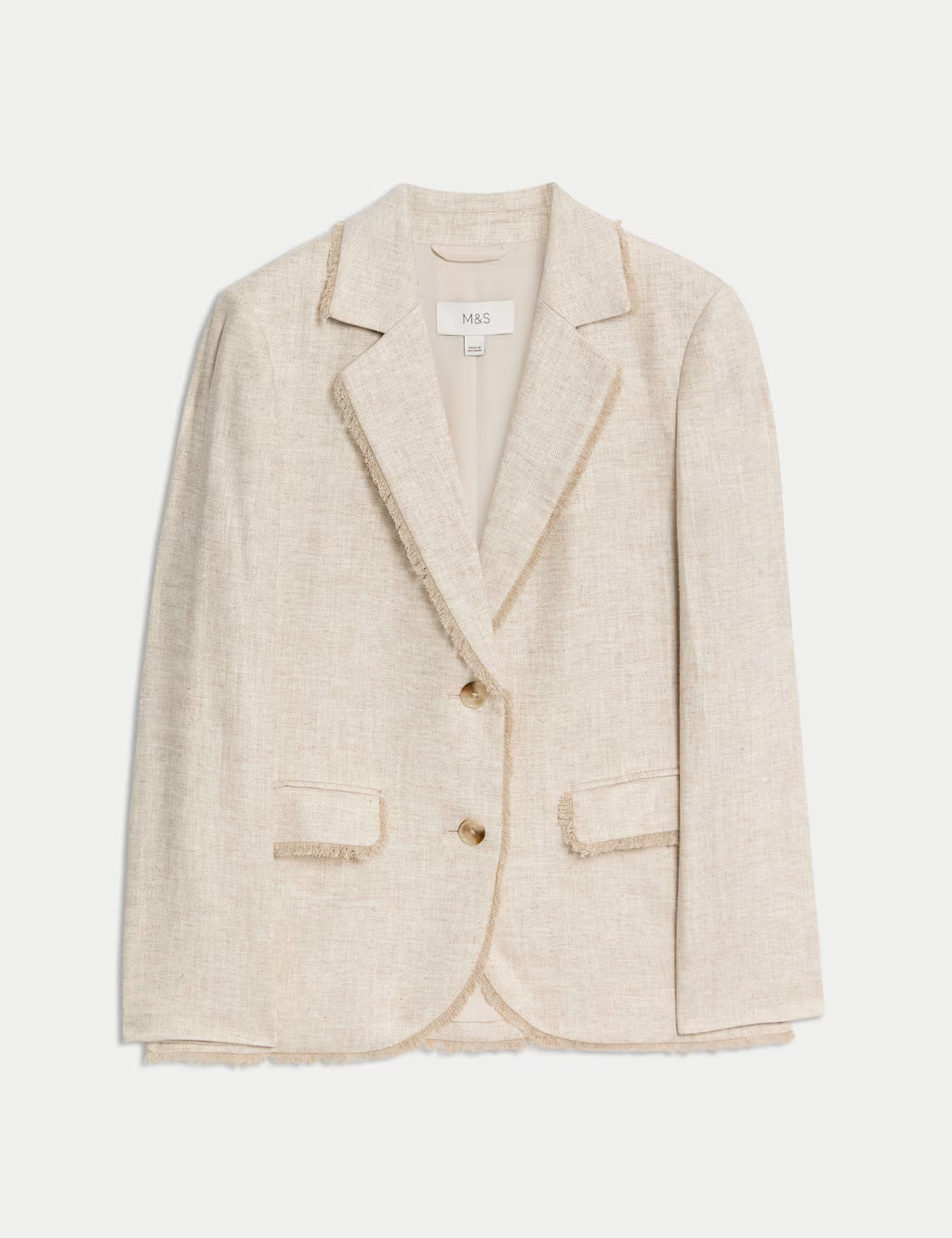 Linen Rich Melange Frayed Edge Blazer | Marks & Spencer (UK)