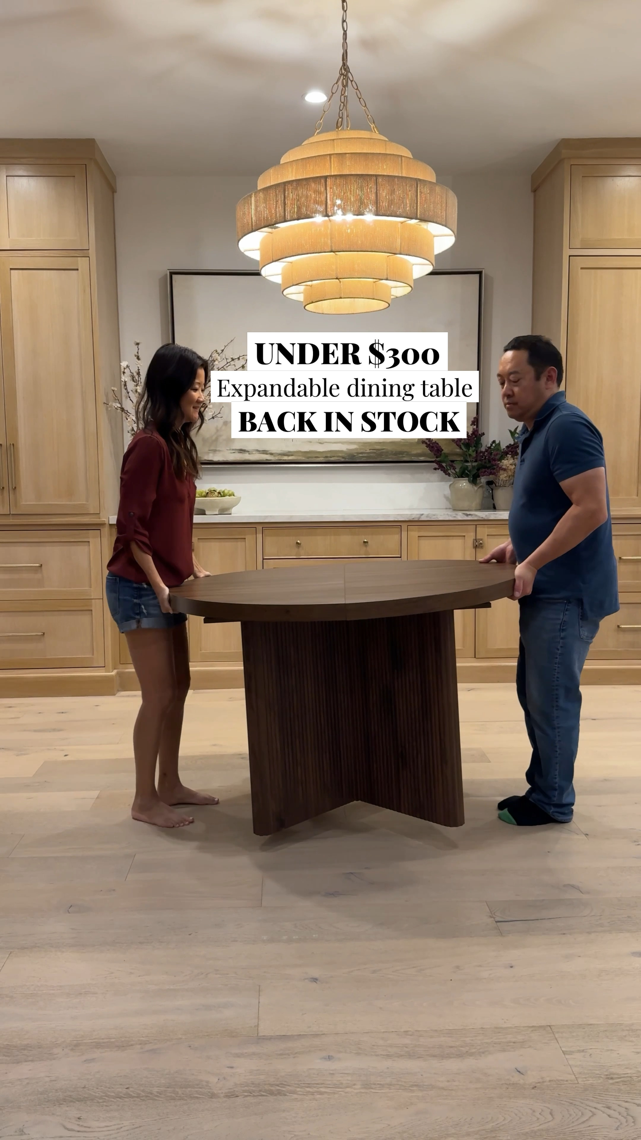 Finally back in stock after 6 months! Can’t believe the price on this. Looks so high end and great quality! It’s so versatile since it’s expandable Comes in 3 colors. No one believes me when I tell them the price. So good!

Dining table round oval wood table brass hardware chandelier rattan abstract landscape art Walmart artichoke vases Wayfair Amazon tiered dining room chandelier McGee 

#LTKHome #LTKSaleAlert #LTKFindsUnder100