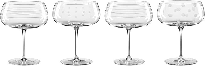Oneida Mingle Cocktail Glasses, Set of 4, 4 Count, Clear | Amazon (US)