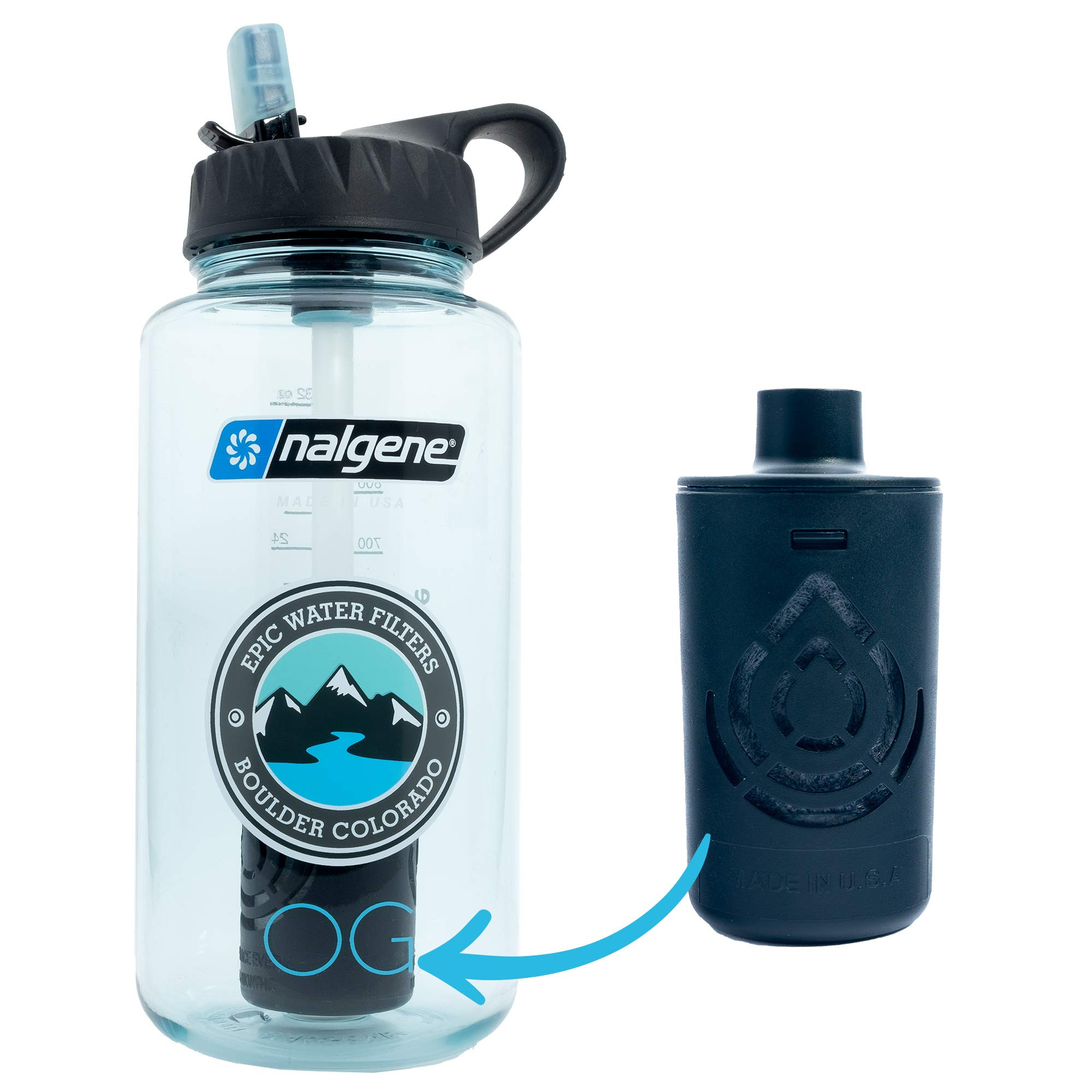 Epic Nalgene OG | Water Bottle with Filter | USA Made Bottle and Filter | Dishwasher Safe | Filtered | Amazon (US)