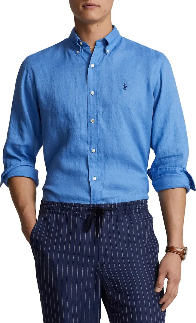 Polo Ralph Lauren Piece Dyed Linen Button-Down Shirt | Nordstrom | Nordstrom