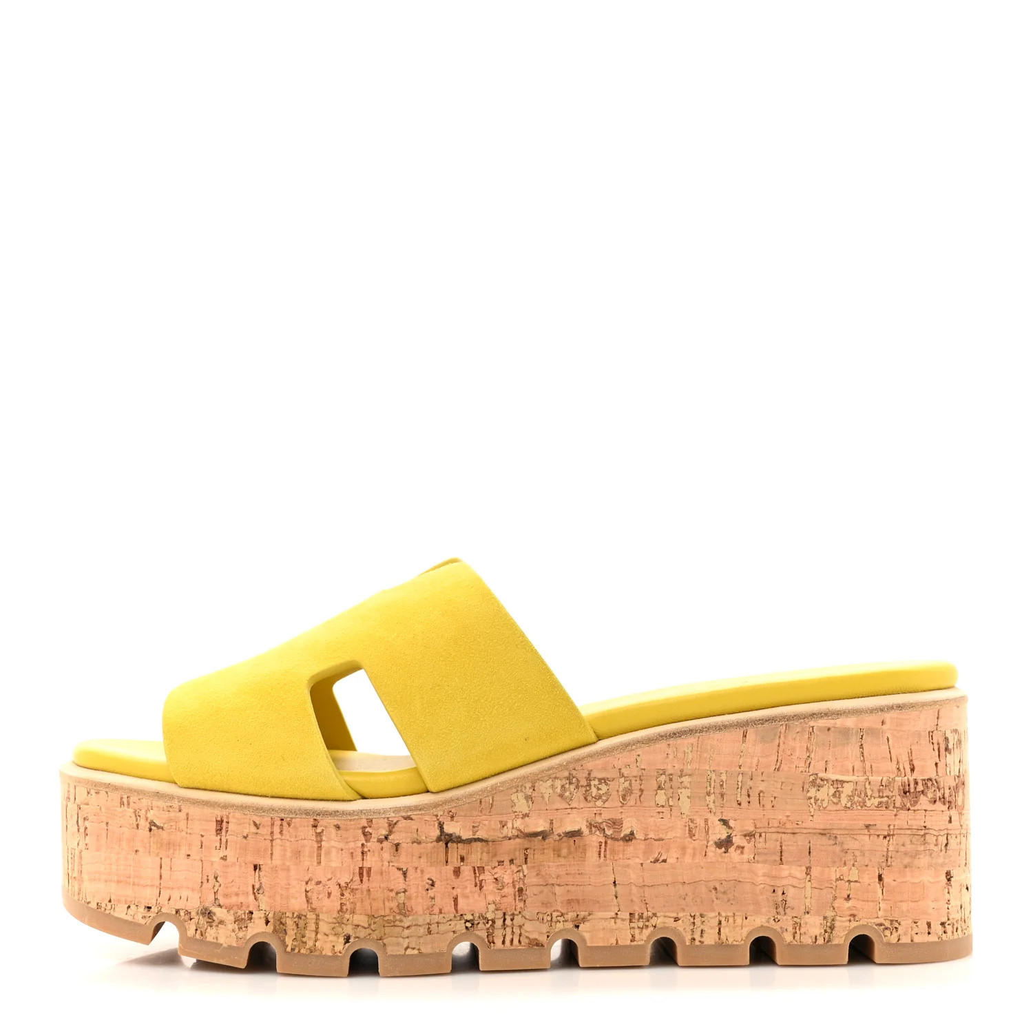 Suede Goatskin Cork Eze 30 Sandals 39 Jaune Citron | FASHIONPHILE (US)