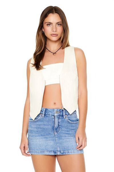 Cropped Zip-Up Vest | Forever 21