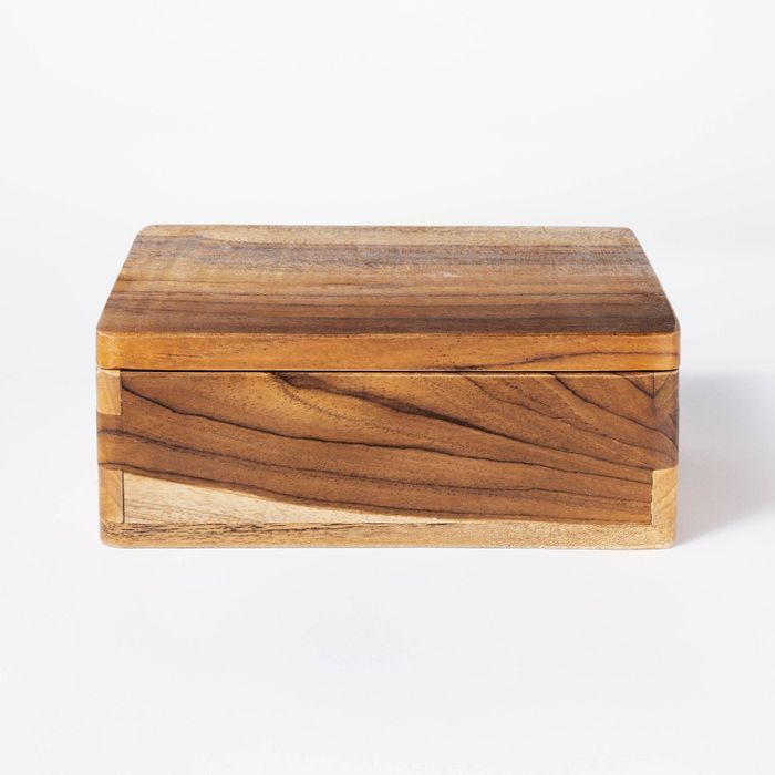 Target/Home/Storage & Organization/Decorative Storage‎6" x 8" Teak Wood Box Natural - Threshold... | Target