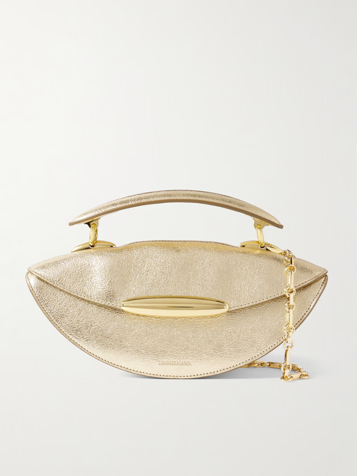 Zimmermann - Wavelength Metallic Leather Shoulder Bag - Gold | NET-A-PORTER (US)