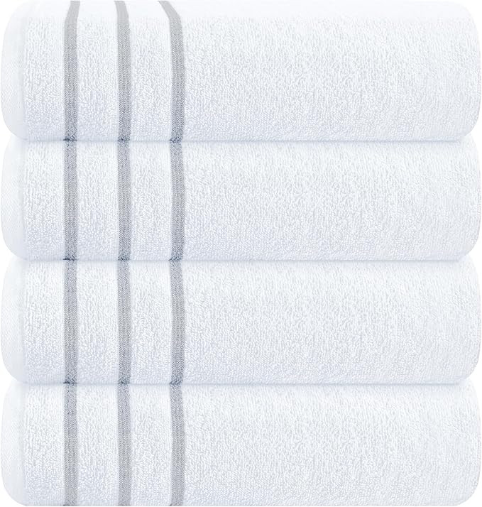 MyOwn Ultra Soft 4 Pack Oversized Bath Towel Set 27x54 inches, 100% Cotton Bath Towels, Highly Ab... | Amazon (US)