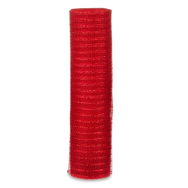 Christmas 2-Pack Red Mesh Ribbon Rolls, 10.5", by Holiday Time,Made in India | Walmart (US)