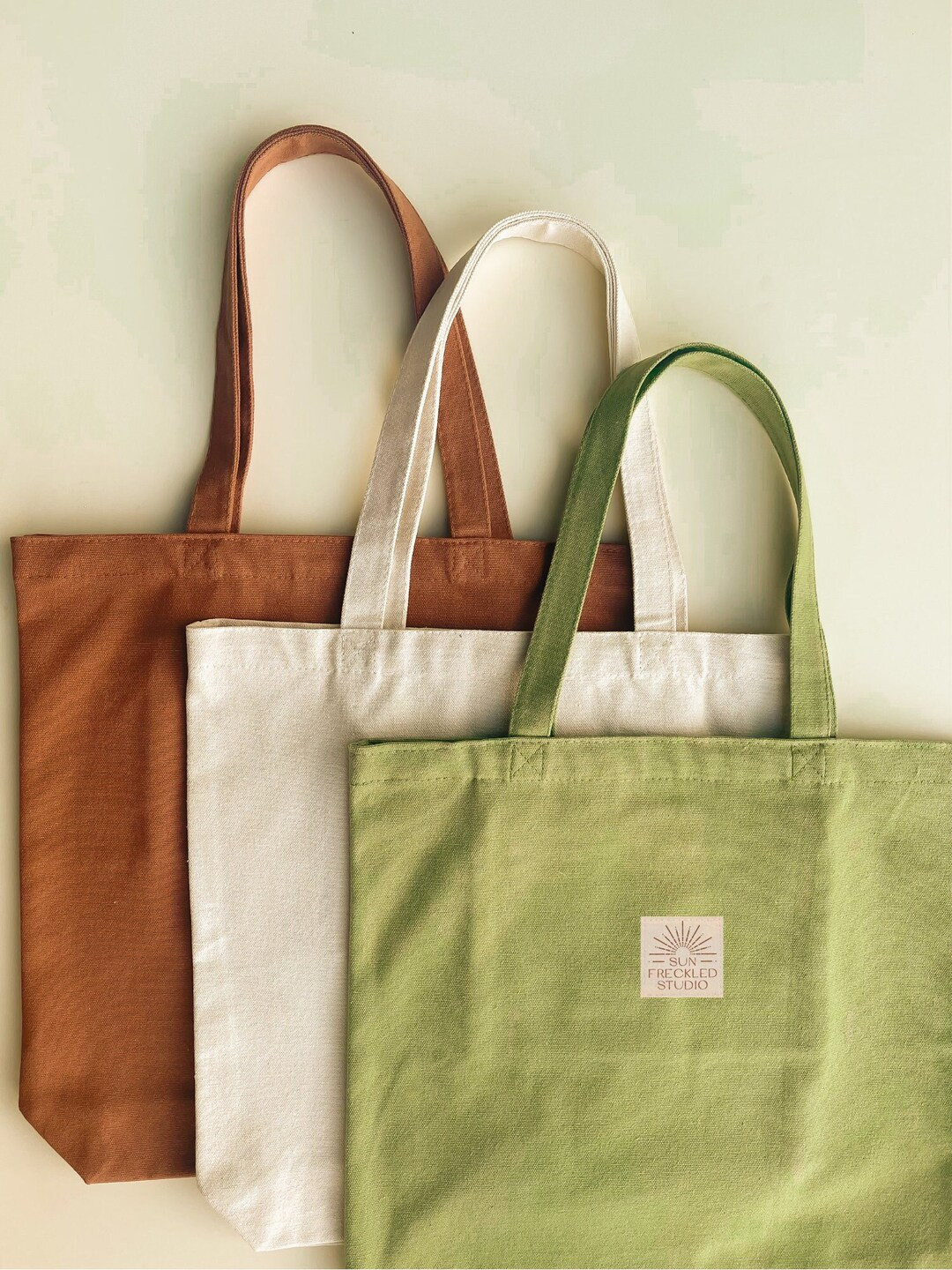 The Minimalist Tote Bag Sage Green Reusable Canvas Shoulder Bag, Beach Bag Shopping Bag, Book Bag... | Etsy (US)