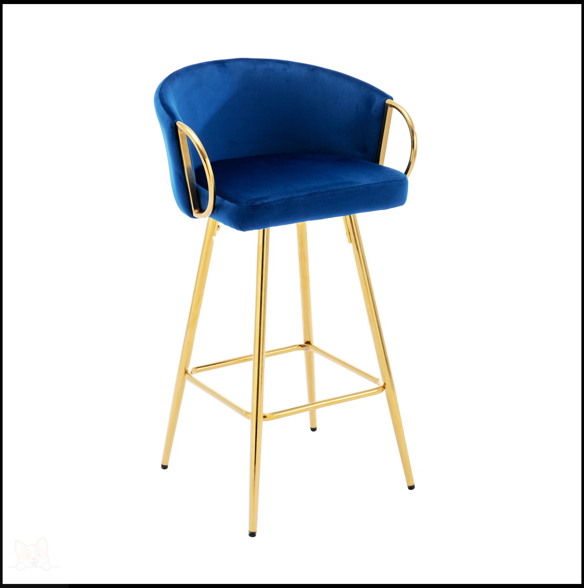 Dardar Stools,with Chrome Footrest and Base /Golden Leg Simple Bar Stool (Set of 2) | Wayfair North America