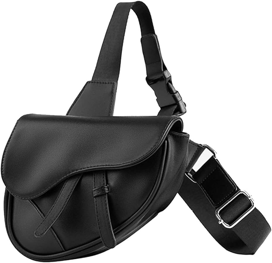 Sling Bag Fashion Saddle Bag Leather Crossbody Backpack Daypack for Men & Women | Amazon (US)