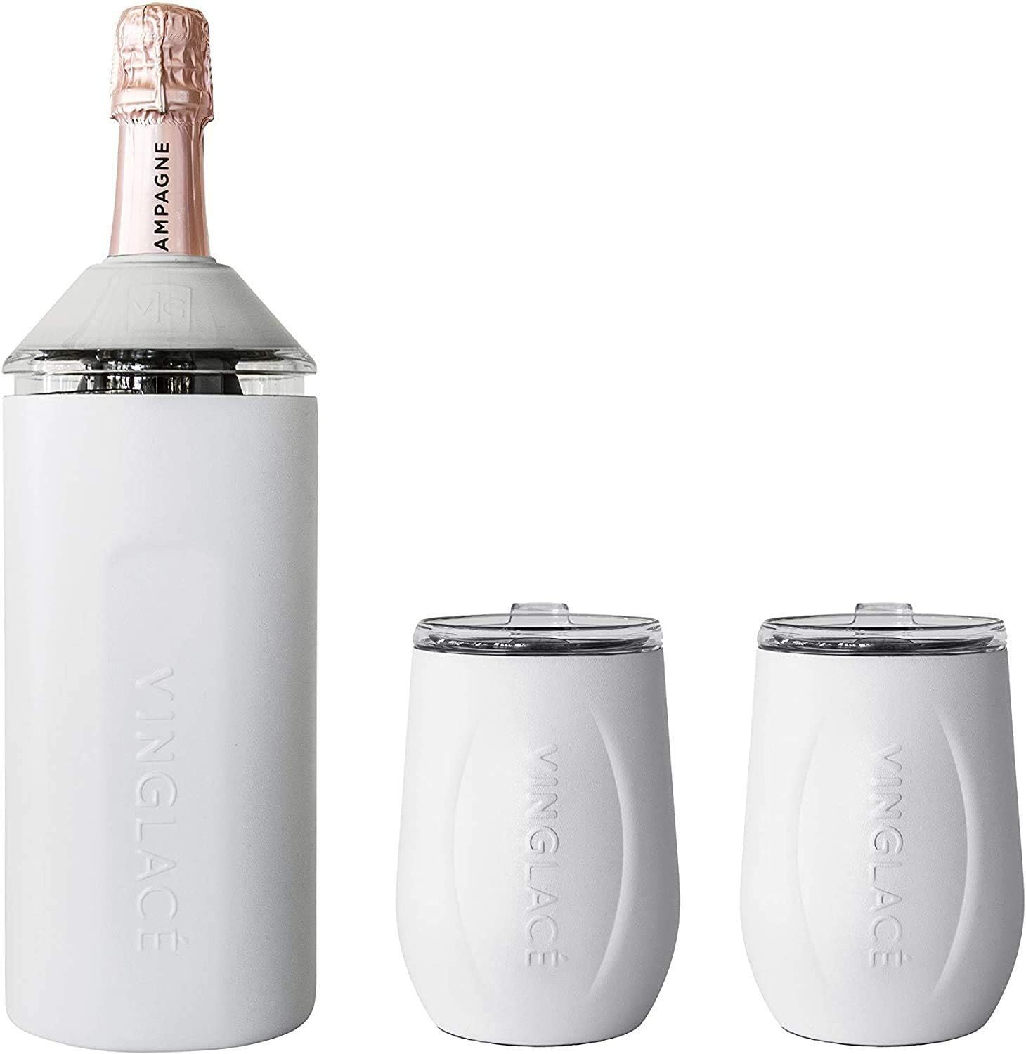 Vinglacé Gift Set - Bottle Insulator Chiller with 2 Stemless Wine Glasses - Great Gift Ideas for... | Amazon (US)
