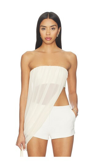 superdown Elodie Strapless Top in Ivory. - size L | Revolve Clothing (Global)