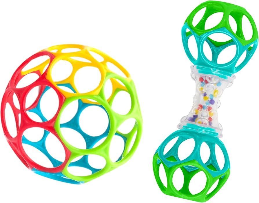 Bright Starts Easy-Grasp Oball Bundle Gift Set - Grasp The Day, Ball and Rattle Toys 2-Pack, BPA ... | Amazon (US)