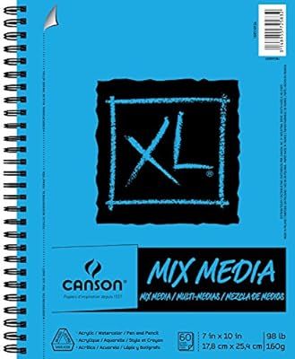 Canson XL Series Mix Paper Pad, Heavyweight, Fine Texture, Heavy Sizing for Wet and Dry Media, Si... | Amazon (US)