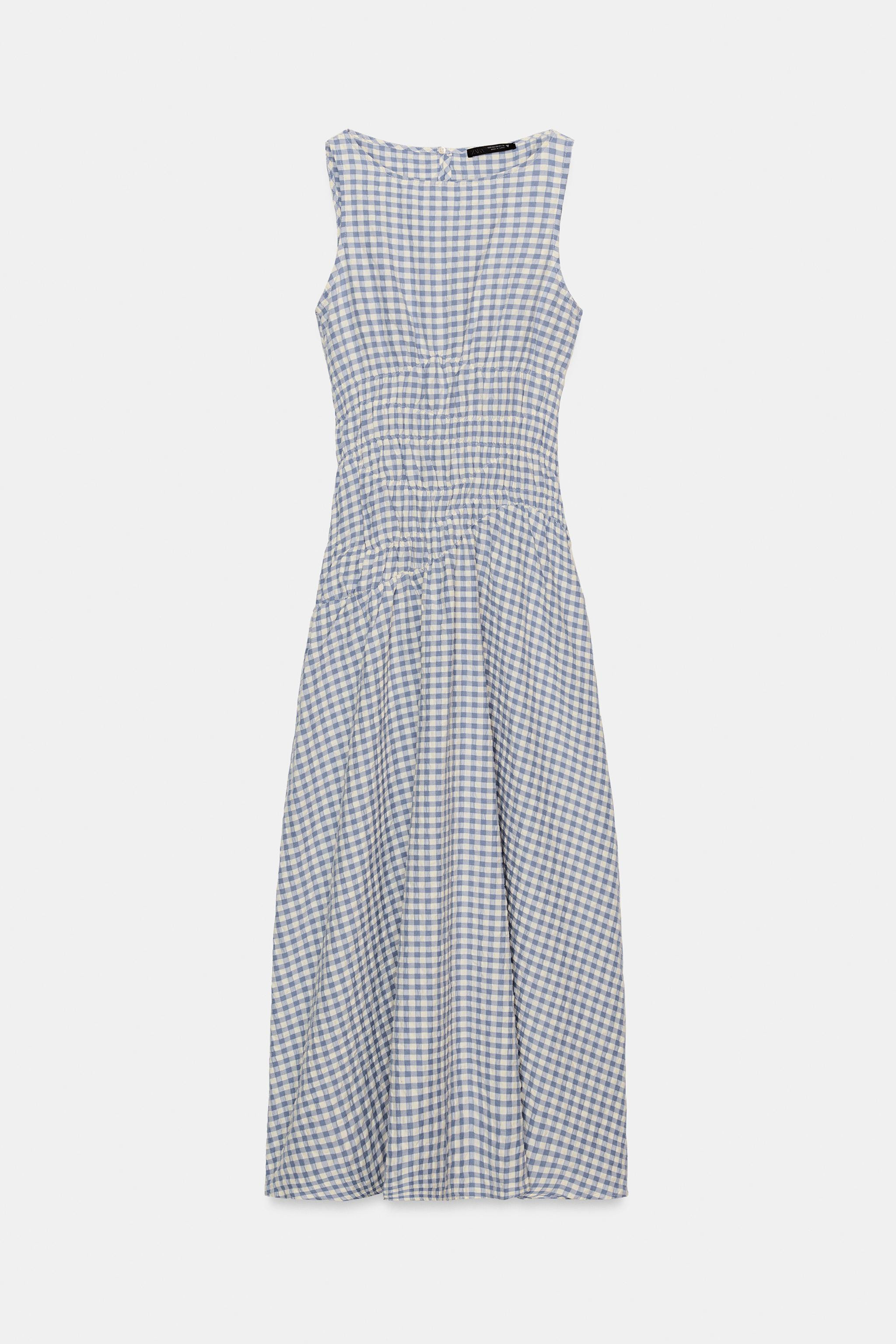 GINGHAM MIDI DRESS | Zara US